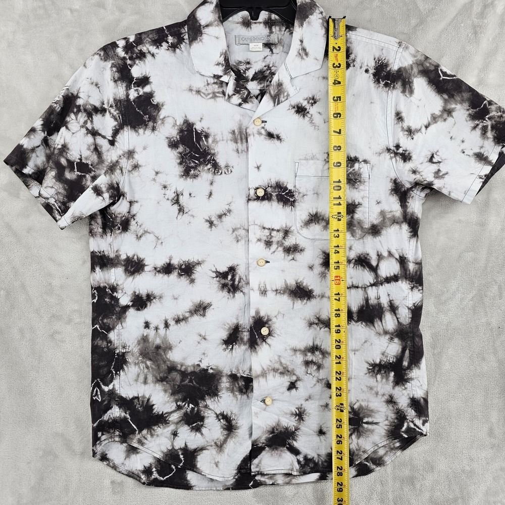 Outerknown Button Up Men Medium White Black Tie D… - image 5